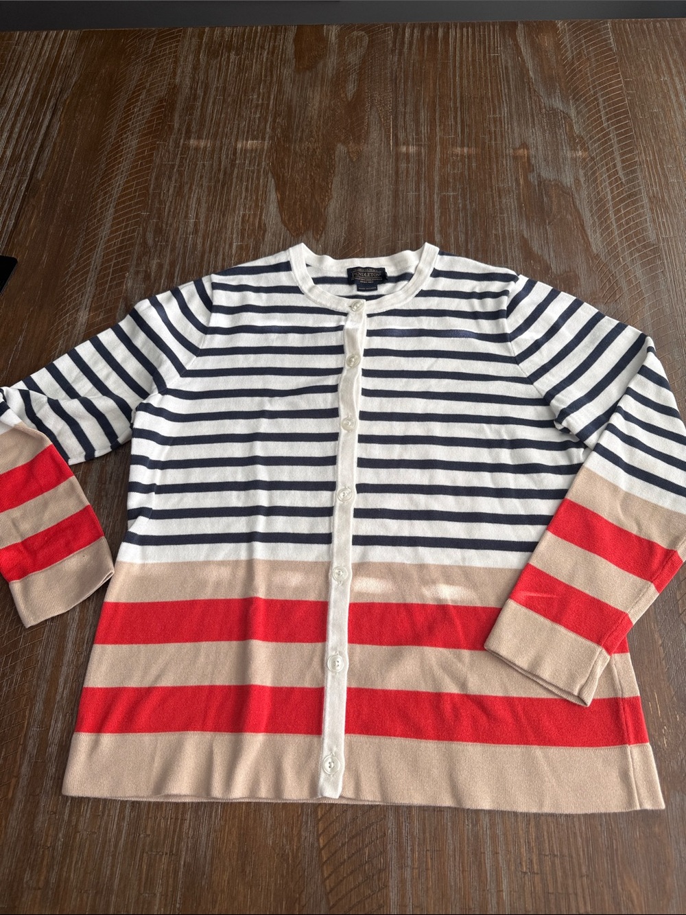 Pendleton striped cotton cardigan size L